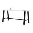 Pemberly Row 3' x 9' Wood Top Bar Height Conference Table in Designer White