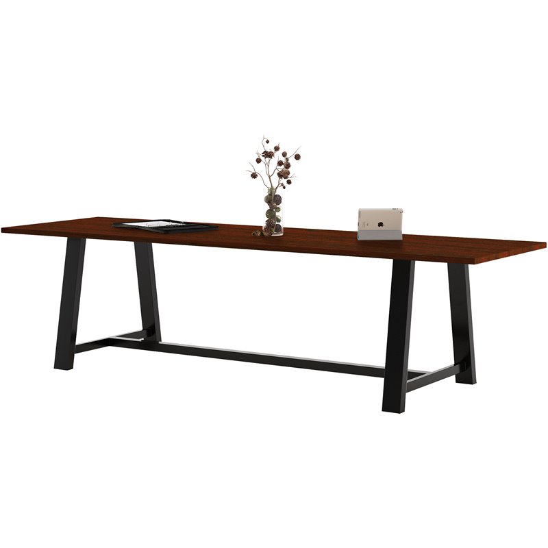 Pemberly Row 3' x 10' Wood Top Standard Height Conference Table in Mahogany
