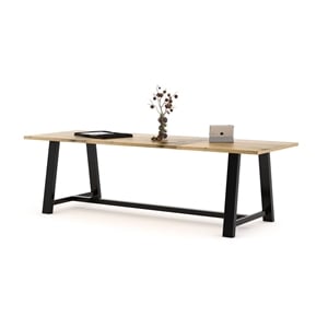 Pemberly Row 3' x 9' Wood Top Standard Height Conference Table in Natural