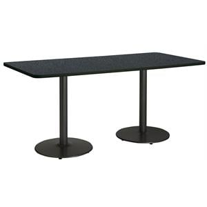 Pemberly Row 36&quotx96&quot Bistro Height Conference Table - Graphite Top - Black Base