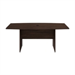 Pemberly Row 72W Boat Shaped Conference Table in Black Walnut - Engineered Wood