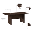 Pemberly Row 72W Boat Shaped Conference Table in Black Walnut - Engineered Wood