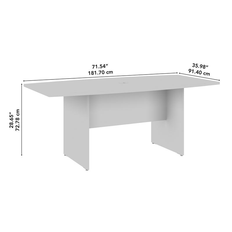 Pemberly Row 72W Boat Shaped Conference Table in Black Walnut - Engineered Wood