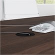 Pemberly Row 72W Wood Office Conference Table with Metal Base in Black Walnut