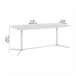 Pemberly Row 72W Wood Office Conference Table with Metal Base in Black Walnut