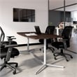 Pemberly Row 72W Wood Office Conference Table with Metal Base in Black Walnut