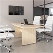 Pemberly Row 72W Wood Office Conference Table with Wooden Base in Natural Elm