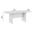 Pemberly Row 72W Wood Office Conference Table with Wooden Base in Natural Elm