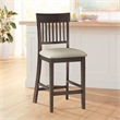 Pemberly Row Counter Height Wood Slat Back Dining Chair Set in Brown (Set of 6)