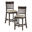 Pemberly Row Counter Height Wood Slat Back Dining Chair Set in Brown (Set of 4)