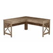 Pemberly Row 2-Piece Office Set: Oak Wood L-Shaped Desk and 2-Drawer File Cabinet with Shelves in Mo