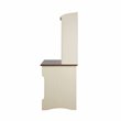 Pemberly Row Modern Wood Writing Desk with Hutch in Maple/Antique White
