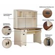 Pemberly Row Modern Wood Writing Desk with Hutch in Maple/Antique White