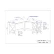 Pemberly Row L-Shaped Farmhouse Wood Desk with 2 Shelves in White