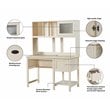 Pemberly Row Modern Wood Writing Desk with Hutch in Antique White
