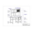 Pemberly Row Modern Wood Writing Desk with Hutch in Antique White