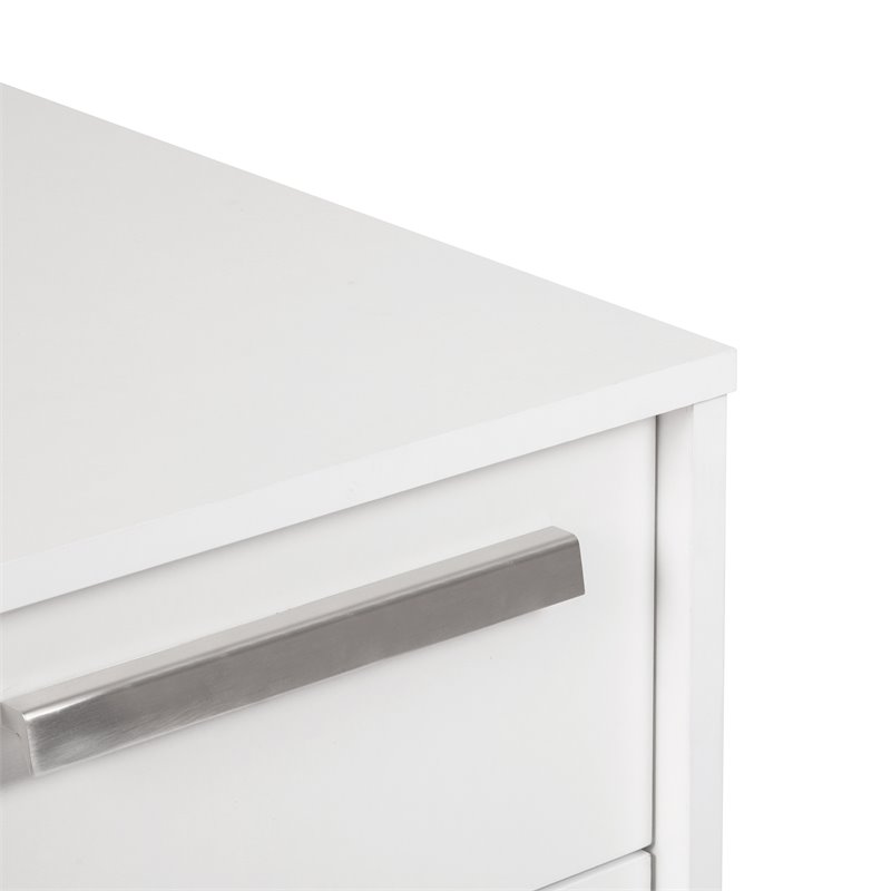 Pemberly Row 2-Drawer Modern Wood Mobile File Cabinet in White