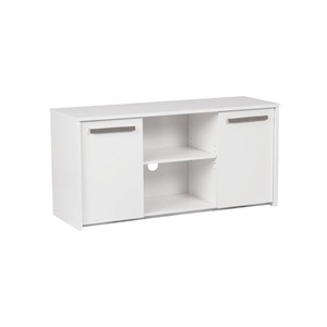 Pemberly Row 2-Door Modern Wood Credenza File Cabinet in White