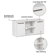 Pemberly Row 2-Door Modern Wood Credenza File Cabinet in White