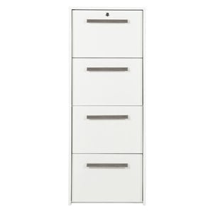 Pemberly Row 4-Drawer Modern Wood Lateral File Cabinet in White