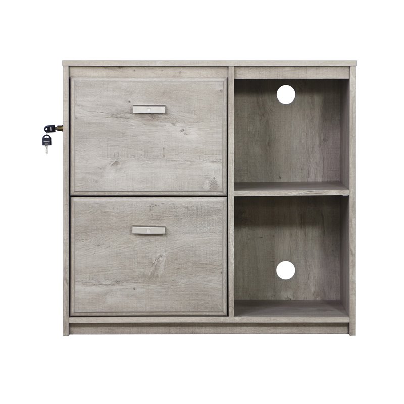 Pemberly Row 2-Drawer Modern Wood File Cabinet in Washed Gray
