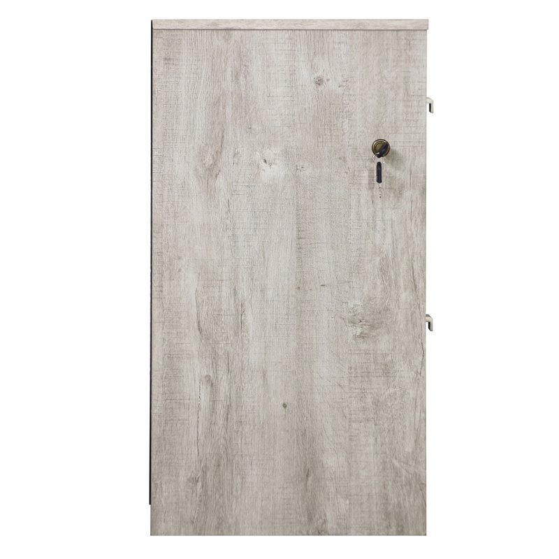 Pemberly Row 2-Drawer Modern Wood File Cabinet in Washed Gray