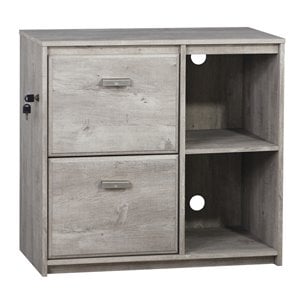 Pemberly Row 2-Drawer Modern Wood File Cabinet in Washed Gray