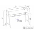Pemberly Row 2-Drawer Modern Wood Writing Desk in Natural and White