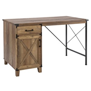Pemberly Row 1-Drawer Modern Wood Writing Desk in Rustic Oak