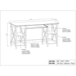 Pemberly Row X-Cross Farmhouse Wood Writing Desk in Washed Gray