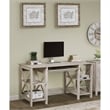 Pemberly Row X-Cross Farmhouse Wood Writing Desk in Washed Gray