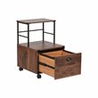 Pemberly Row Modern Wood Mobile File Cabinet with Casters in Walnut