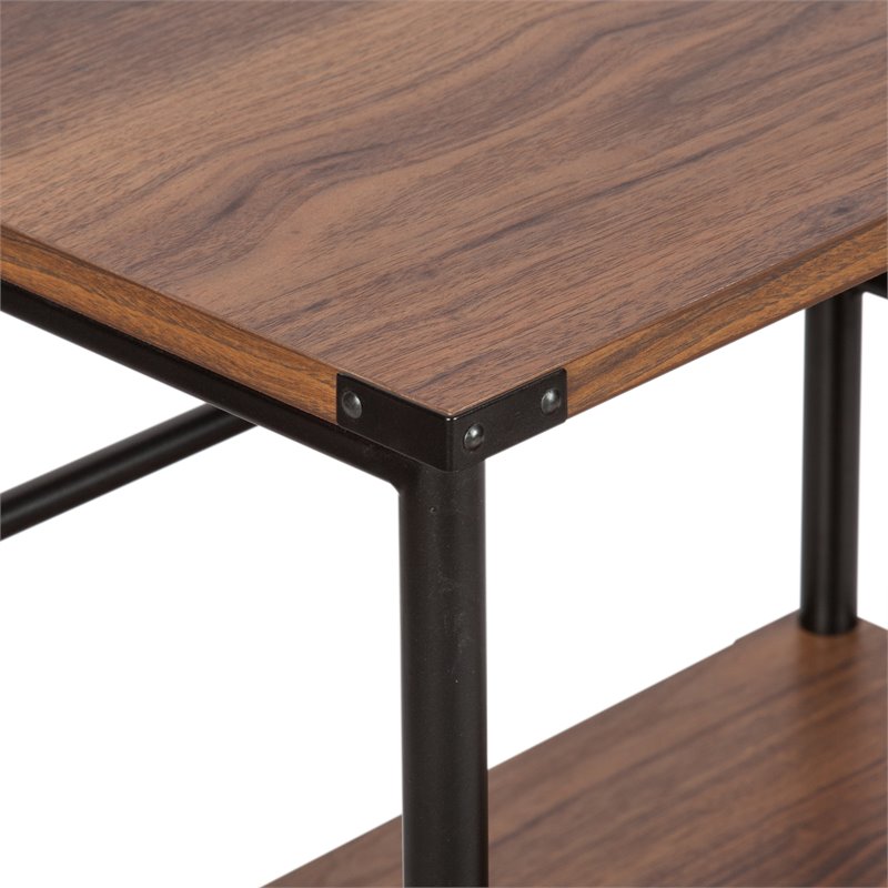 Pemberly Row Modern Wood Mobile File Cabinet with Casters in Walnut