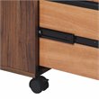 Pemberly Row Modern Wood Mobile File Cabinet with Casters in Walnut