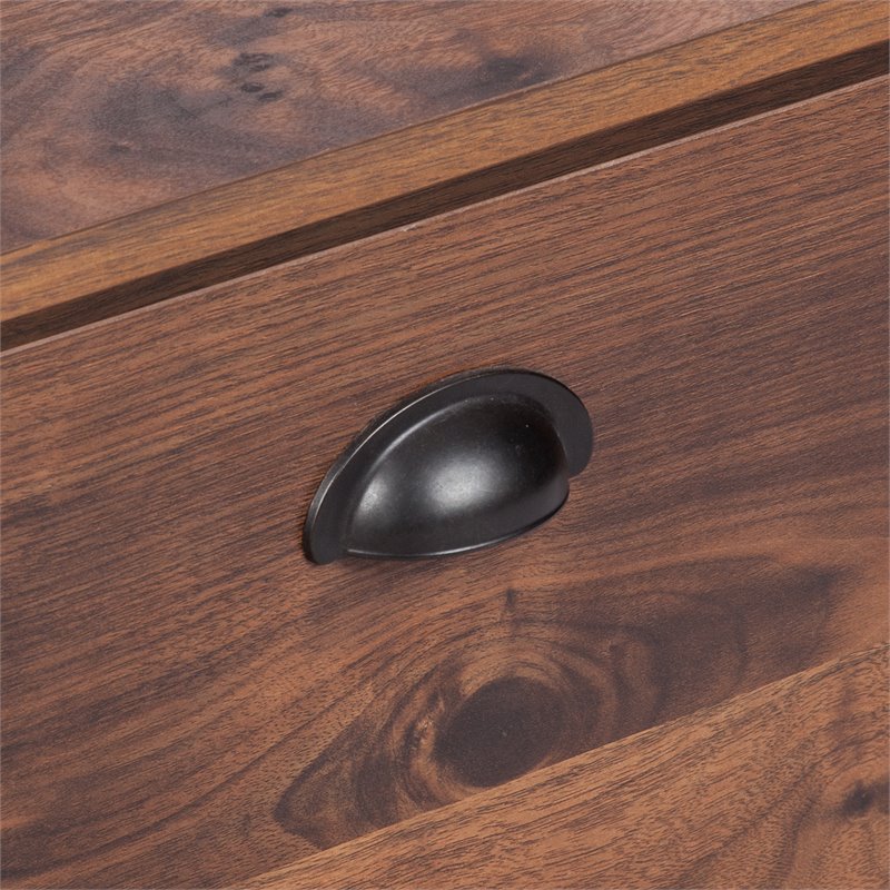 Pemberly Row Modern Wood Mobile File Cabinet with Casters in Walnut