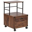 Pemberly Row Modern Wood Mobile File Cabinet with Casters in Walnut
