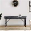 Pemberly Row Contemporary Wood Writing Desk with 3-Drawers in Brown
