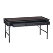 Pemberly Row Contemporary Wood Writing Desk with 3-Drawers in Brown