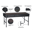 Pemberly Row Contemporary Wood Writing Desk with 3-Drawers in Brown