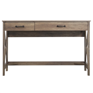 Pemberly Row Contemporary 47&quot Wood Wrinting Desk in Rustic Oak