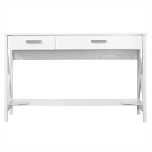 Pemberly Row Contemporary Wood 47&quot Wrinting Desk in White Finish