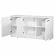 Pemberly Row Contemporary Wood 3 Door Credenza File Cabinet in White