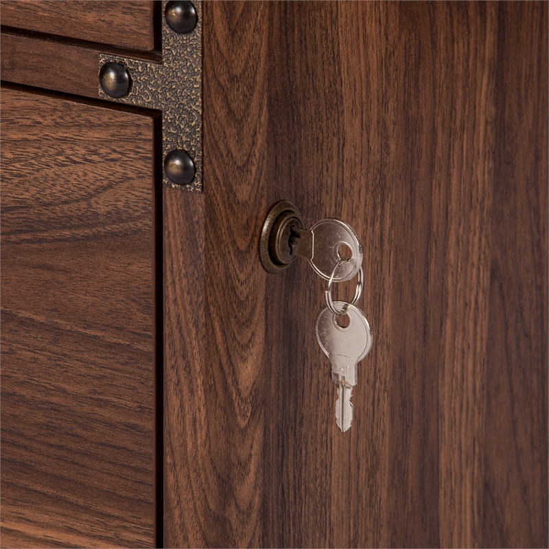 Pemberly Row Mobile Wood Filing Cabinet With 3 Drawer in Walnut