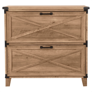 Pemberly Row Contemporary Wood Lateral Filing Cabinet in Oak Finish