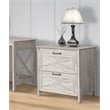 Pemberly Row Wood 2 Drawer Lateral Filing Cabinet in Washed Gray