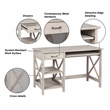 Pemberly Row Contemporary 47-inch Writing Desk in Washed Gray