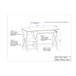 Pemberly Row Contemporary 47-inch Writing Desk in Washed Gray