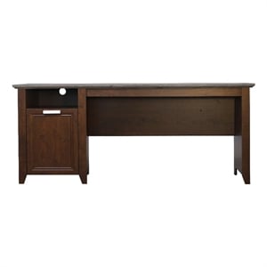 Pemberly Row Contemporary 71&quot Executive Desk in Brown Finish