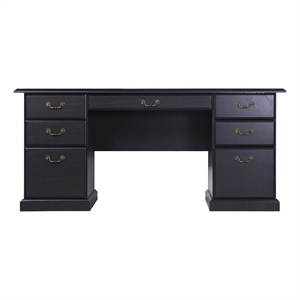 Pemberly Row Contemporary 65&quot Executive Desk in Espresso Finish