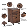 Pemberly Row Contemporary 3 Drawers Wood Mobile File Cabinet in Walnut